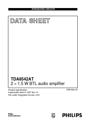 TDA8542AT/N1 Datasheet PDF Philips Electronics