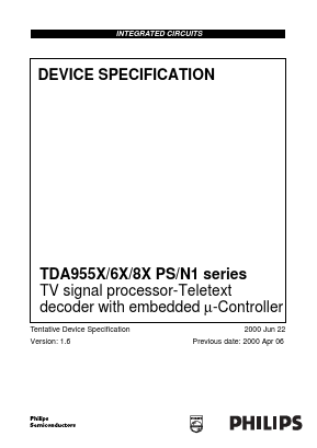 TDA9581 Datasheet PDF Philips Electronics