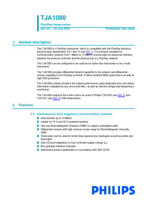 TJA1080TS/N Datasheet PDF Philips Electronics