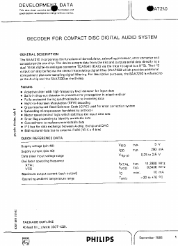 SAA7210 Datasheet PDF Philips Electronics