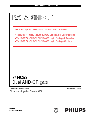 74HC58N Datasheet PDF Philips Electronics