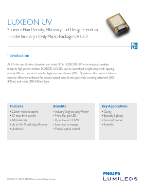 LHUV-0380-0250 Datasheet PDF Philips Electronics