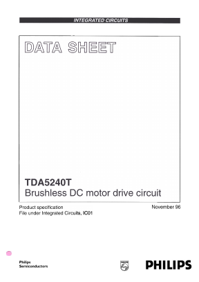 TDA5240 Datasheet PDF Philips Electronics