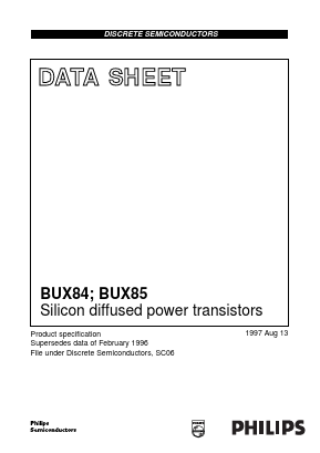 BUX84 Datasheet PDF Philips Electronics