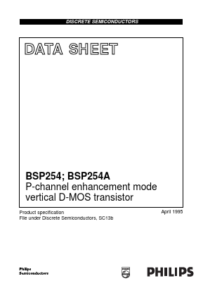 BSP254 Datasheet PDF Philips Electronics