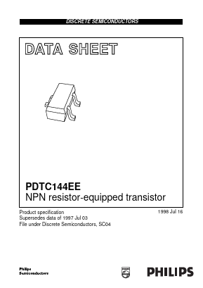 PDTC144EE_98 Datasheet PDF Philips Electronics