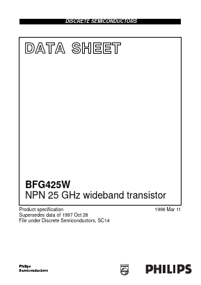 BFG425W Datasheet PDF Philips Electronics