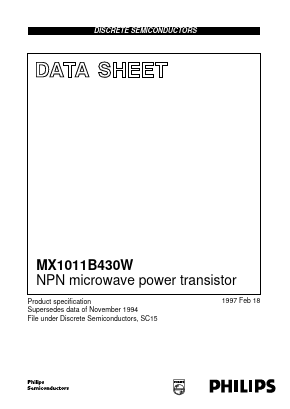 MX1011B430W Datasheet PDF Philips Electronics