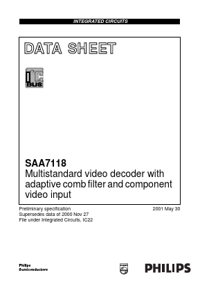 SAA7118 Datasheet PDF Philips Electronics