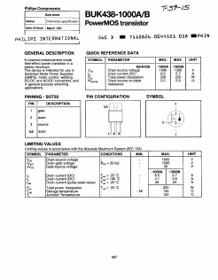 BUK438-1000B Datasheet PDF Philips Electronics