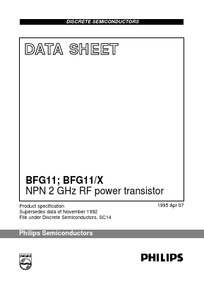 BFG11 Datasheet PDF Philips Electronics