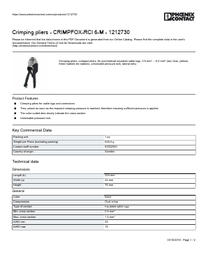 CRIMPFOX-RCI-6-M Datasheet PDF Phoenix Contact