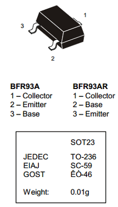 BFR93AR-T3 Datasheet PDF Planeta Semiconductor