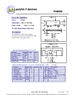 PHM008 Datasheet PDF Polyfet RF Devices