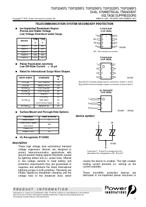 TISP3240F3P Datasheet PDF Power Innovations