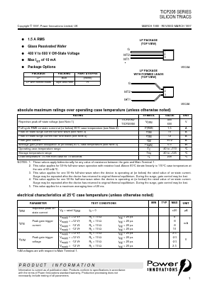 TICP206LP Datasheet PDF Power Innovations