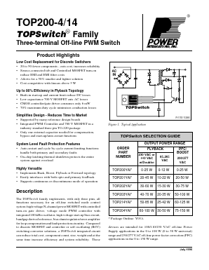 TOP204YA1 Datasheet PDF Power Integrations, Inc