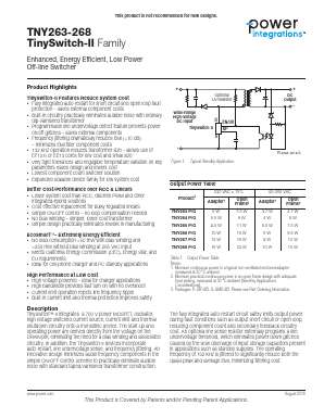 TNY267PG Datasheet PDF Power Integrations, Inc