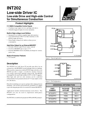 INT202 Datasheet PDF Power Integrations, Inc