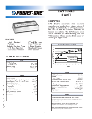 EWS5121 Datasheet PDF Power-One Inc.