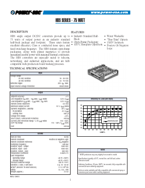 HBS075ZG-A Datasheet PDF Power-One Inc.