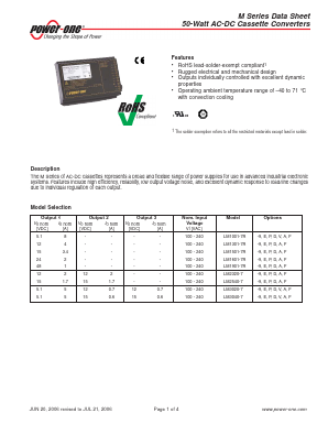 LM1501-9E Datasheet PDF Power-One Inc.