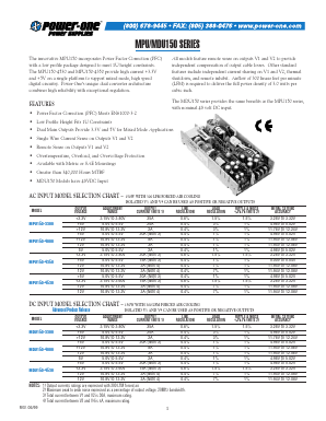 MPU150-3300 Datasheet PDF Power-One Inc.