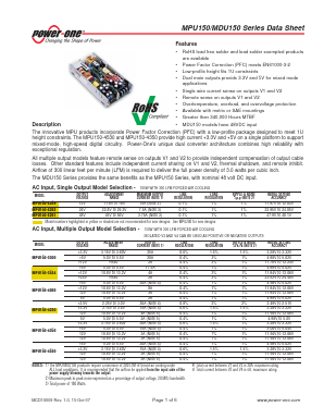 MDU150-3300 Datasheet PDF Power-One Inc.