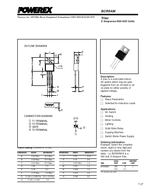BCR6AM-12L Datasheet PDF Powerex