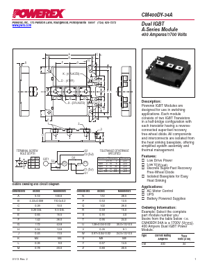 CM400DY-34A Datasheet PDF Powerex
