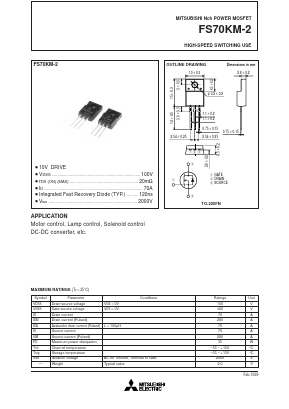 FS70KM-2 Datasheet PDF Powerex