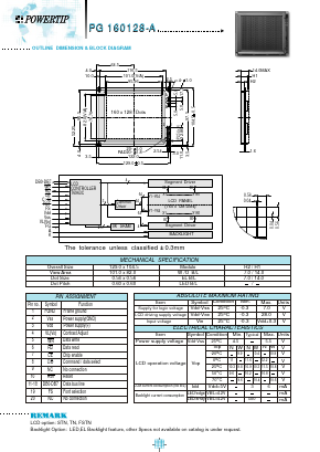 PG160128-A Datasheet PDF Powertip Technology
