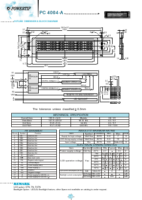 PC4004-A Datasheet PDF Powertip Technology