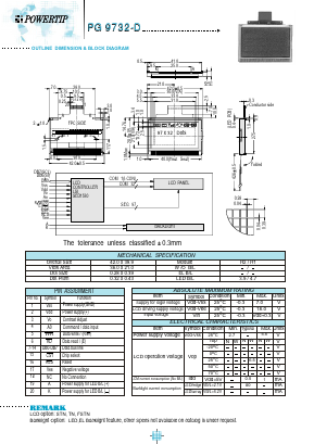 PG9732D Datasheet PDF Powertip Technology