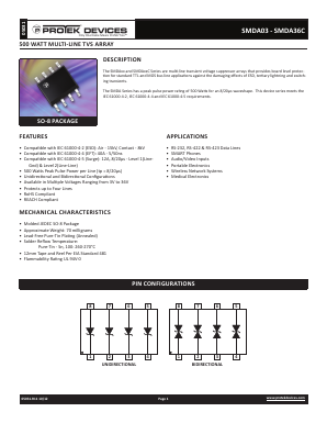 SMDA03-LF-T13 Datasheet PDF ProTek Devices.