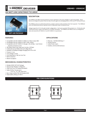 USB0405C Datasheet PDF ProTek Devices.