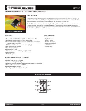 SRV05-4 Datasheet PDF ProTek Devices.