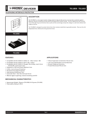 TEL185E Datasheet PDF ProTek Devices.