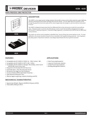 422B Datasheet PDF ProTek Devices.