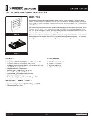 420LB Datasheet PDF ProTek Devices.