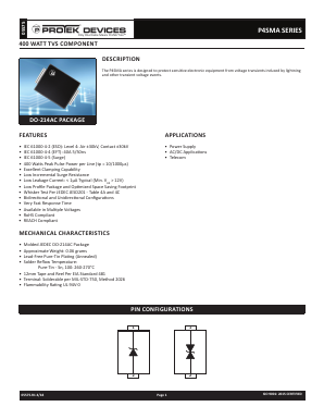 P4SMA130A Datasheet PDF ProTek Devices.