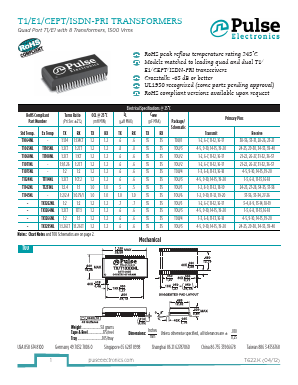 PE-65555NL Datasheet PDF Pulse Electronics