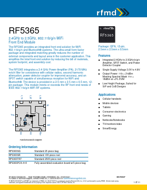 RF5365PCK-410 Datasheet PDF Qorvo, Inc