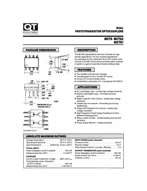 MCT61 Datasheet PDF QT Optoelectronics => Fairchildsemi