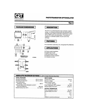 TIL111 Datasheet PDF QT Optoelectronics => Fairchildsemi