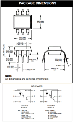CNX83A Datasheet PDF QT Optoelectronics => Fairchildsemi