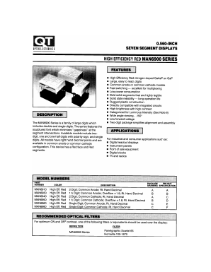 MAN6950 Datasheet PDF QT Optoelectronics => Fairchildsemi