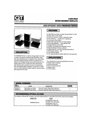 MAN8400 Datasheet PDF QT Optoelectronics => Fairchildsemi