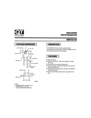 QSE123 Datasheet PDF QT Optoelectronics => Fairchildsemi