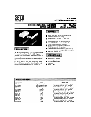 MAN74A Datasheet PDF QT Optoelectronics => Fairchildsemi
